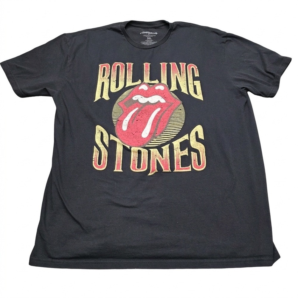 The Rolling Stones Classic Tongue Logo T-Shirt Mens 2XL Black Rock Band 2023